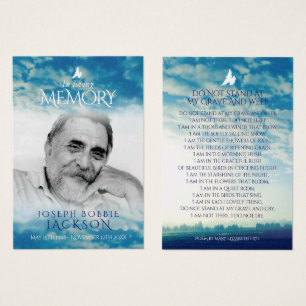 Funeral in loving memory clouds prayer / poem card