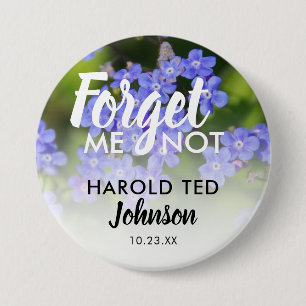 Funeral In Loving Memory   Forget-Me-Not 7.5 Cm Round Badge