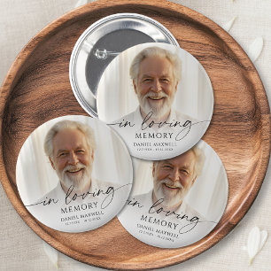 Funeral In Loving Memory Photo Memorial 6 Cm Round Badge