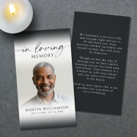 Funeral In Loving Memory Photo Simple Prayer Card