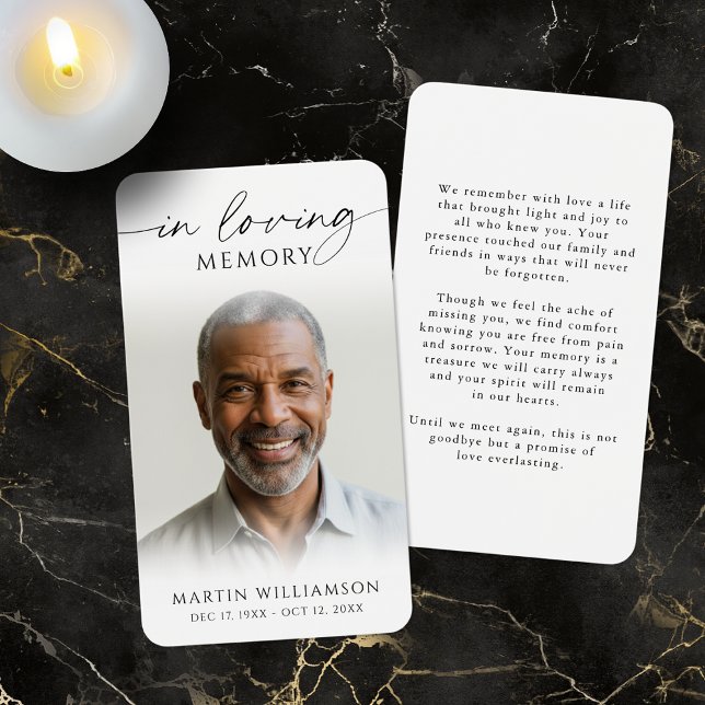 Funeral In Loving Memory Photo Simple Prayer Card (Creator Uploaded)