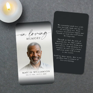 Funeral In Loving Memory Photo Tribute Prayer Card