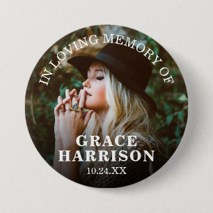 Funeral In Loving Memory Remembrance Photo 7.5 Cm Round Badge