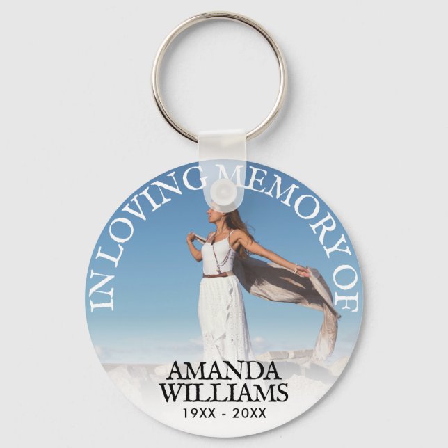 Funeral In Loving Memory Remembrance Photo Key Ring (Front)