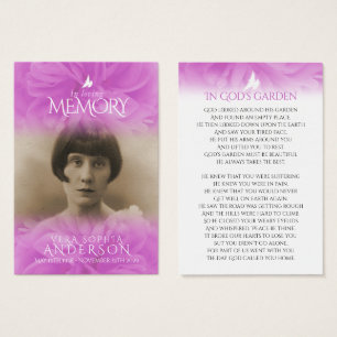 Funeral in loving memory rose prayer / poem card