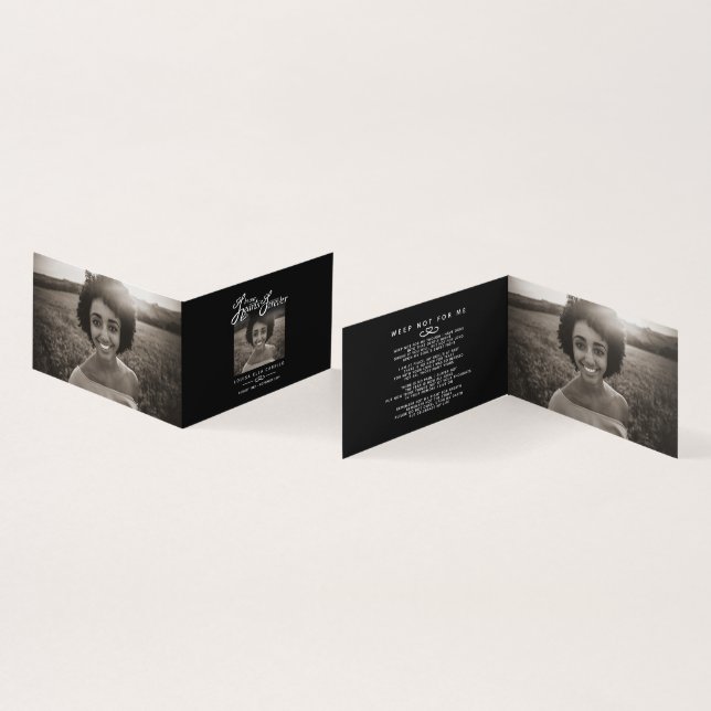 Funeral in our hearts forever black poem card (Inside and Outside)