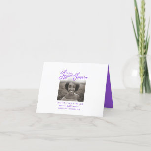 Funeral in our hearts forever poem purple announcement