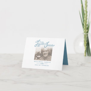 Funeral in our hearts forever white blue poem card