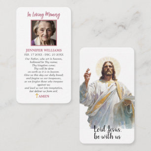 Funeral Jesus Prayer Card Loss Sympathy Catholic