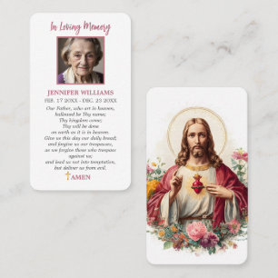 Funeral Jesus Sacred Heart Prayer Sympathy Card