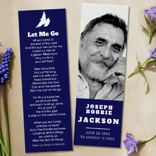 Funeral let me go white dove poem photo bookmark
