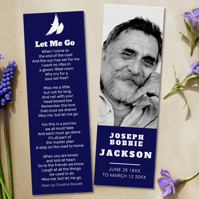 Funeral let me go white dove poem photo bookmark (Creator Uploaded)