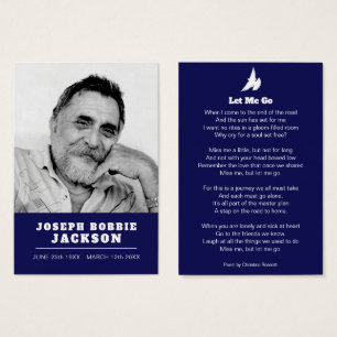 Funeral let me go white dove prayer / poem card