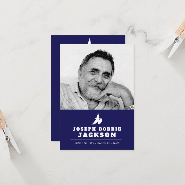 Funeral let me go white dove prayer / poem card (Front/Back In Situ)