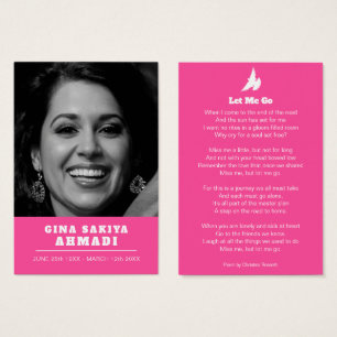Funeral let me go white dove prayer poem pink card