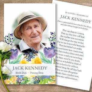 Funeral Loss Floral Photo Prayer Sympathy Cards