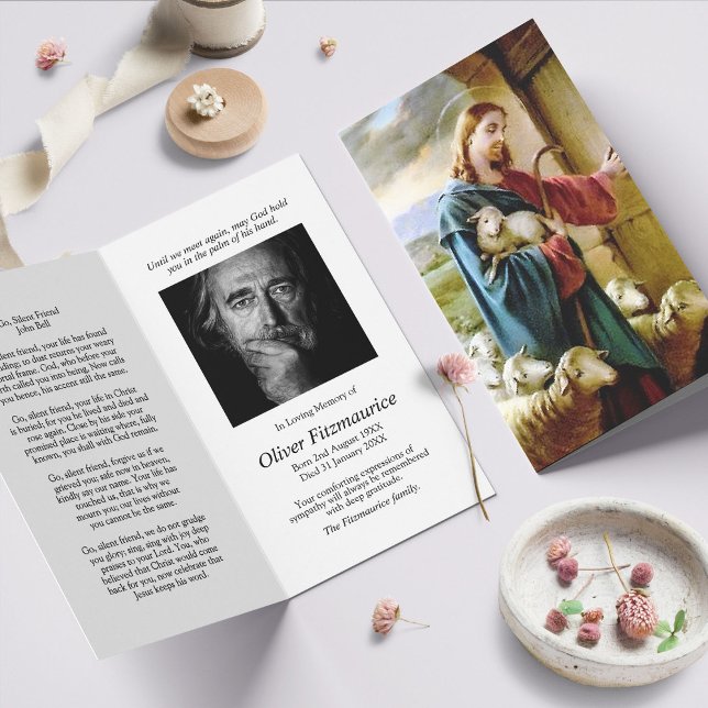 Funeral Loss Jesus Memorial Prayer Sympathy Cards (catholic, religious, celebration of life, in loving memory of, prayer cards for bereavement)