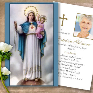 Funeral Loss Mary 12 Stars Prayer Sympathy Cards