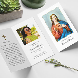 Funeral Loss Sacred Heart Prayer Sympathy Cards