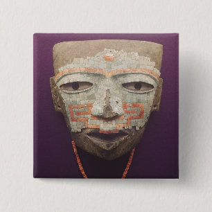 Funeral mask from Teotihuacan 15 Cm Square Badge
