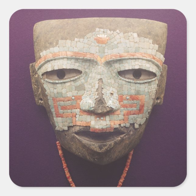 Funeral mask from Teotihuacan Square Sticker (Front)