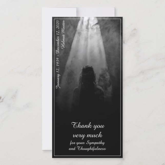 Funeral Meal Menu Card Into the light (Front)