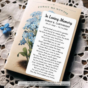 Funeral Memento Gods Garden Poem Personalised