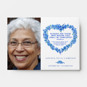 Funeral memorial blue forget-me-not seed favour envelope