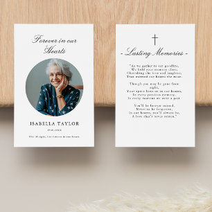 Funeral Memorial Catholic Cross Photo Prayer Card