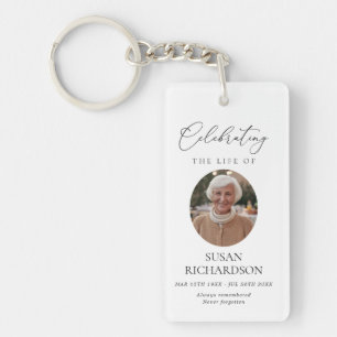 Funeral Memorial Celebration of Life Keepsake Key Ring