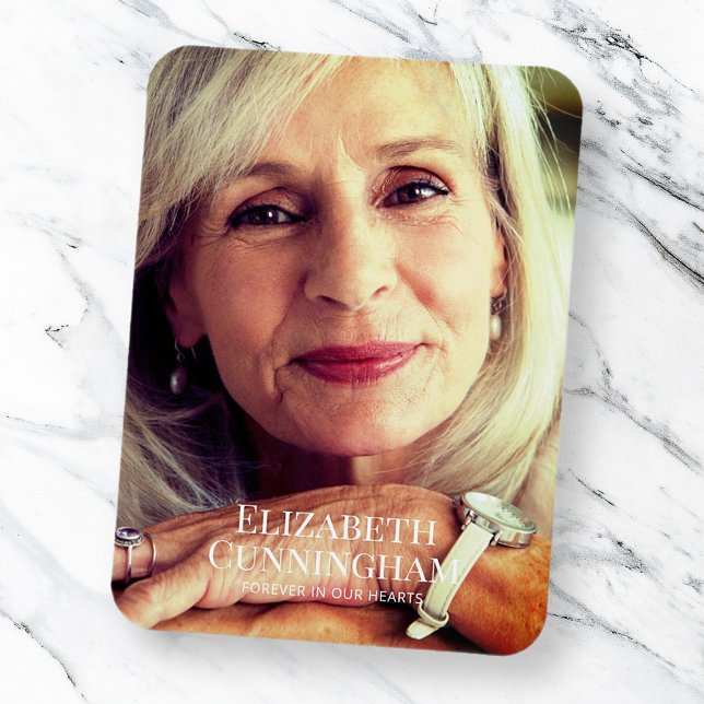 Funeral Memorial Classic Simple Photo Card Magnet (Creator Uploaded)