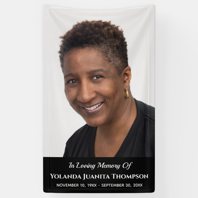 Funeral Memorial Custom Photo Bereavement Sympathy Banner (Vertical)