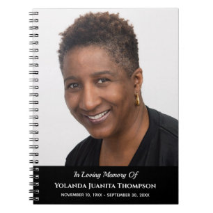 Funeral Memorial Custom Photo Bereavement Sympathy Notebook