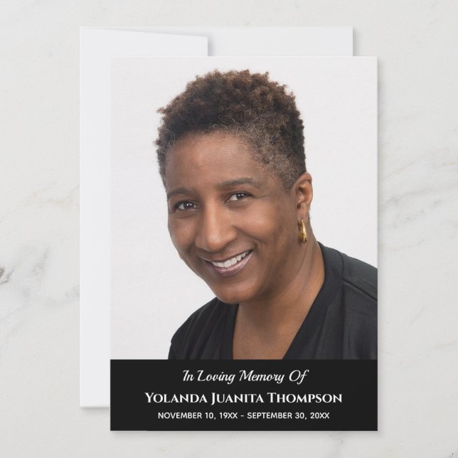 Funeral Memorial Custom Photo Bereavement Sympathy Thank You Card (Front)