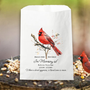 Funeral Memorial Favor Cardinal Bird Seed  Favour Bags