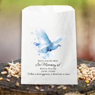 Funeral Memorial Favor White Dove Bird Seed Favour Bags