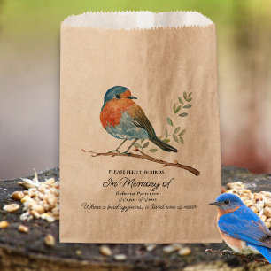 Funeral Memorial Favour Bluebird Bird Seed  Bags