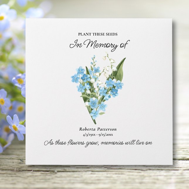 Funeral Memorial Favour, Forget-Me-Not Flowers Envelope (Creator Uploaded)