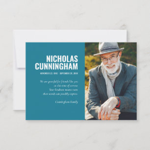 Funeral Memorial Forever In Our Hearts Photo Thank You Card