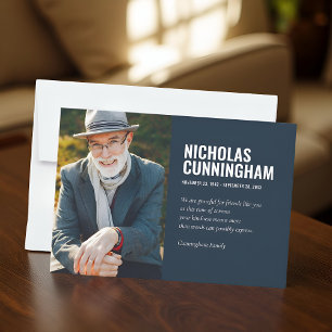 Funeral Memorial Forever In Our Hearts Photo Thank You Card