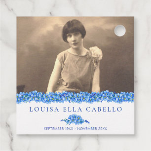 Funeral memorial gift blue forget-me-not seed  favour tags