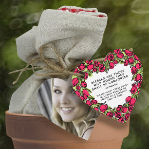 Funeral memorial gift plant red tulip bulbs favour tags