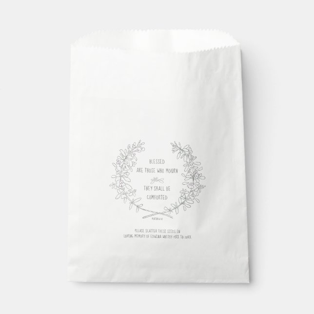 Funeral memorial gift scatter seed bag (Front)