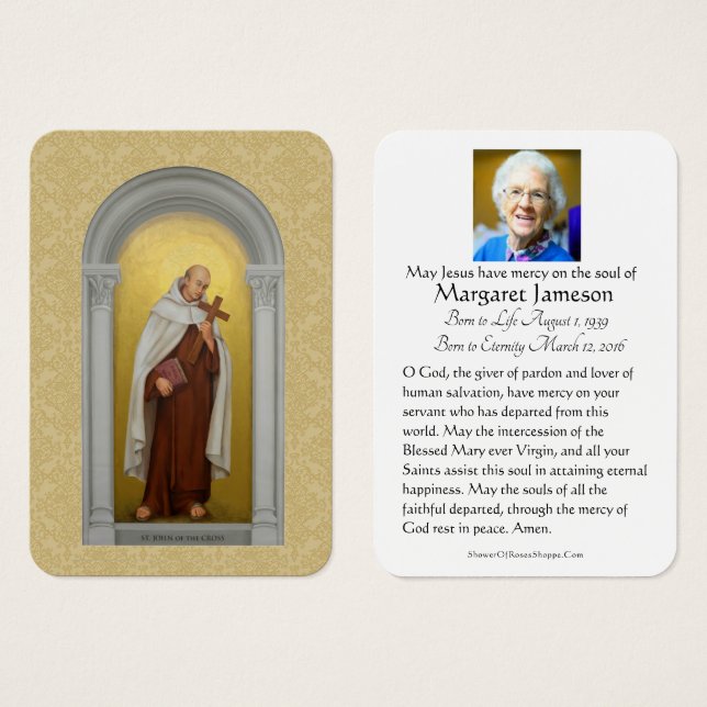 Funeral Memorial Holy Card St. John of the Cross (Front & Back)