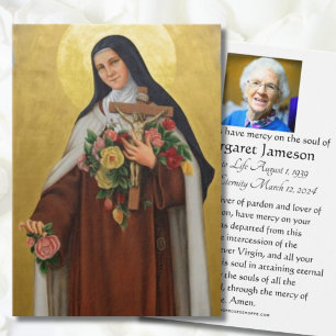 Funeral Memorial Holy Card St. Therese Lisieux
