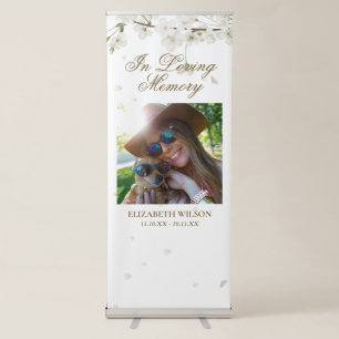Funeral Memorial In Loving Memory Blossom Photo Retractable Banner
