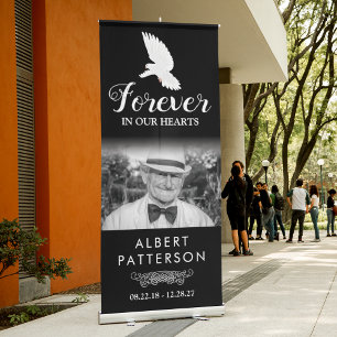 Funeral Memorial In Loving Memory Dove Retractable Banner