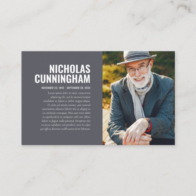 Funeral Memorial In Loving Memory Photo Card (Front)