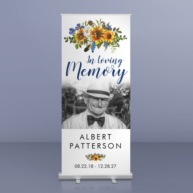 Funeral Memorial | In Loving Memory Sunflower Retractable Banner (Creator Uploaded)