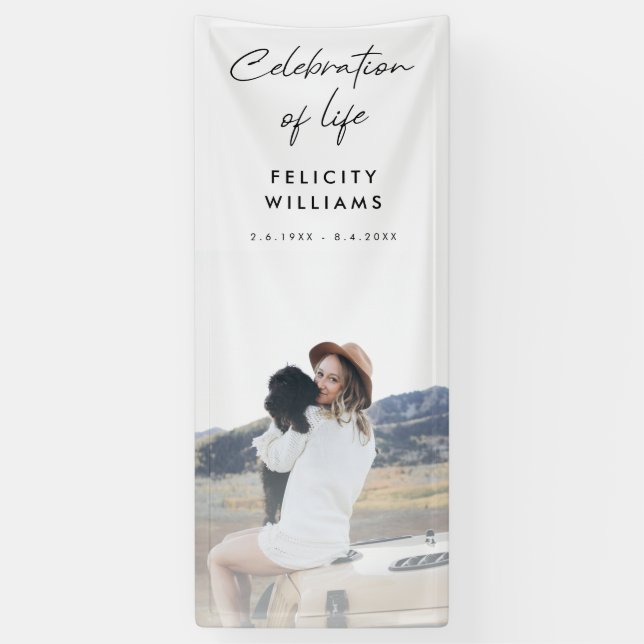 Funeral Memorial | Informal Celebration of Life Banner (Vertical)